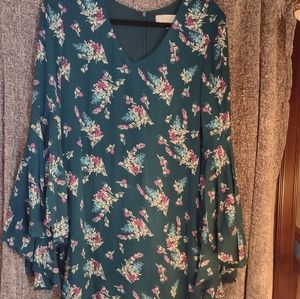 Flowy A-line bell sleeve dress